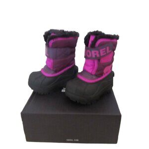 NIB, Sorel Snow Commander Purple Dahlia Pink Kids Boots SZ 5